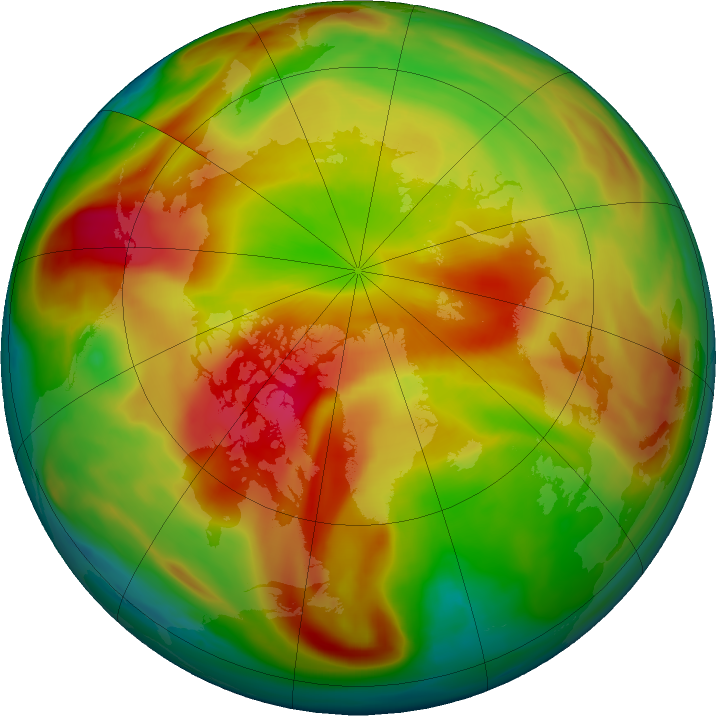 Arctic ozone map for 16 March 2021